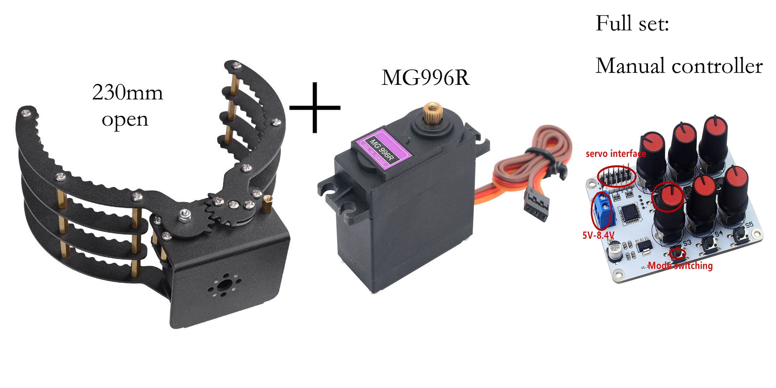 230mm Opening Mechanical Claw  - огляд і ціна Robot Gripper Claw