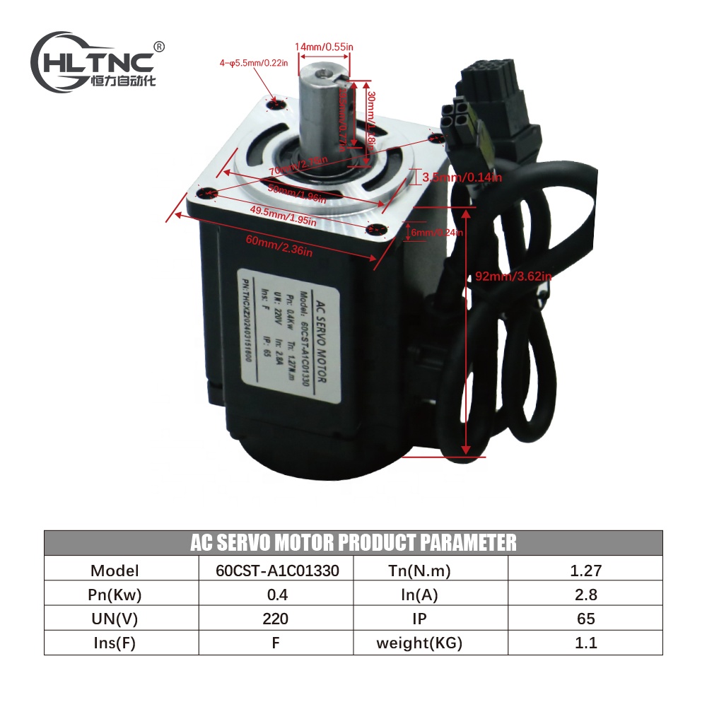 60mm 400W 220V 2.8A 1.27NM AC  - огляд і ціна Servo Kit